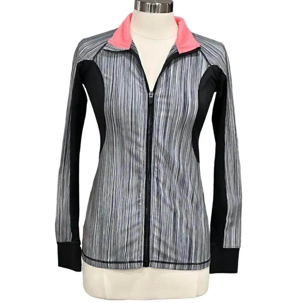 Ideology Women’s Active Jacket in the Size Small in Black/Gray/White